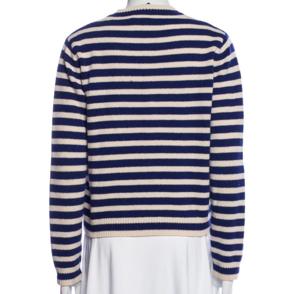💋Gucci Blue and White Striped Tiger Sweater LB001 - Picture 4 of 6